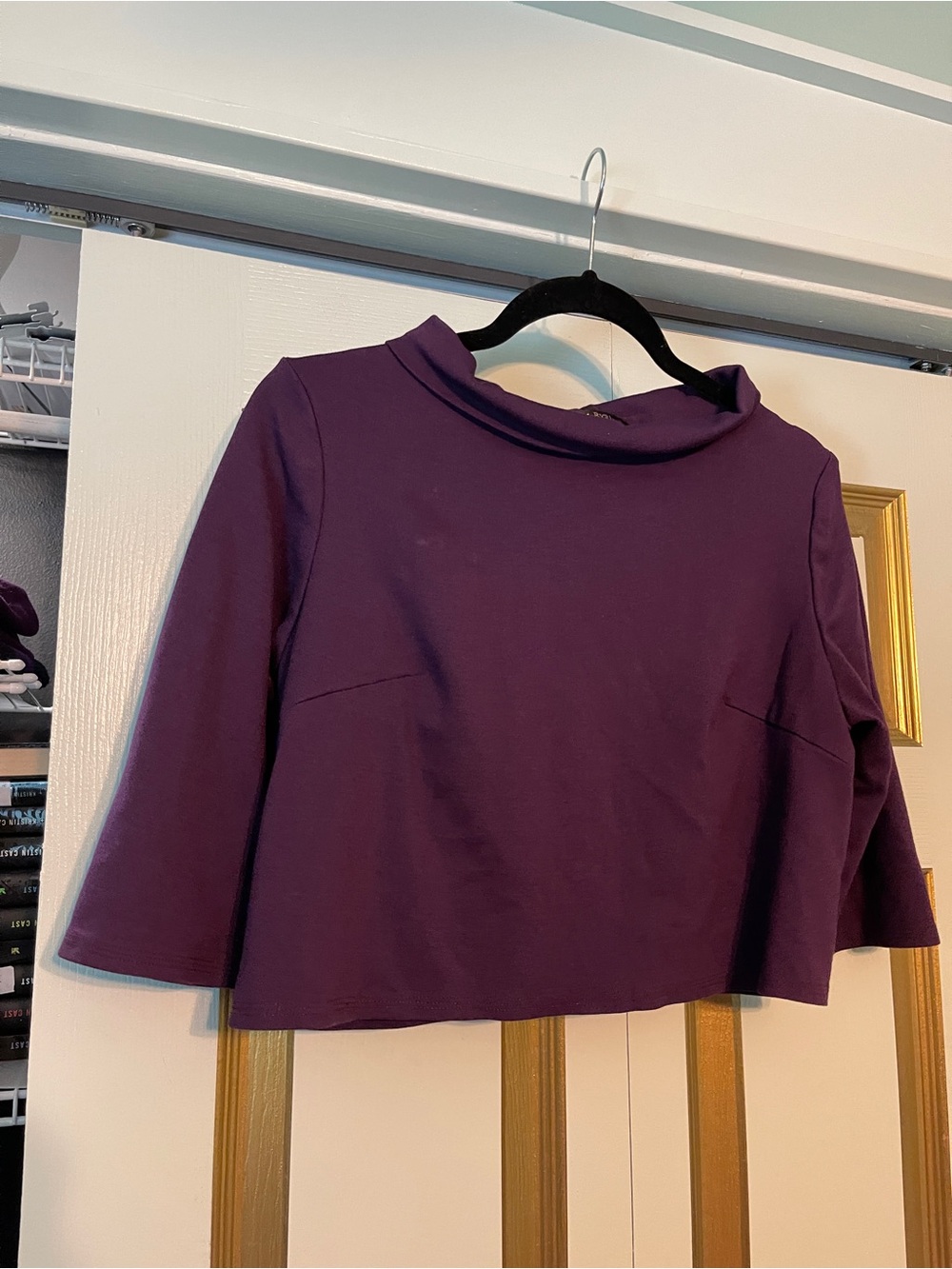 Pinup Girl Clothing x Laura Byrnes “Jane”Cropped Top in Purple - Picture 2 of 5